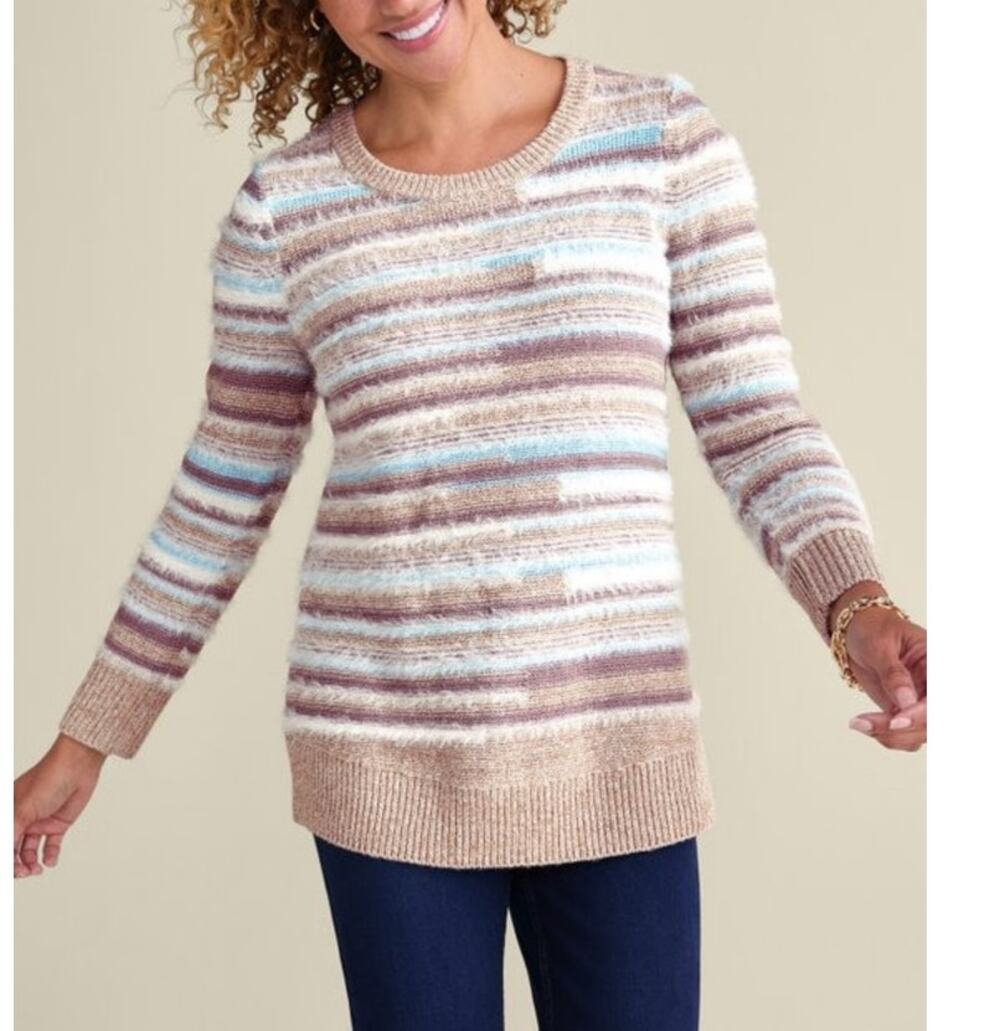 Soft Surroundings Wrenly Striped Knit Pullover Sweater Women's Small